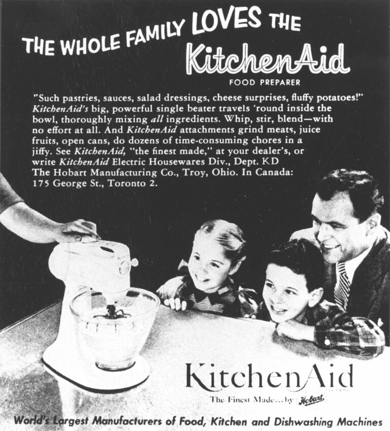 Vintage KitchenAid ad: "The whole family loves the KitchenAid"